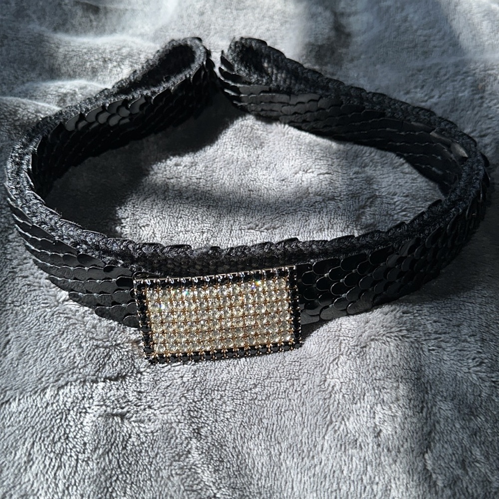 Vintage rhinestone sequin belt
